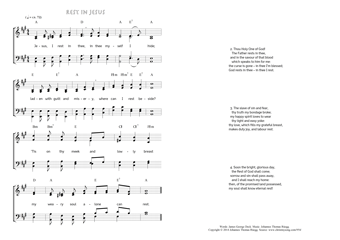 Hymn score of: Jesus, I rest in thee - Rest in Jesus (James George Deck/Johannes Thomas Rüegg)