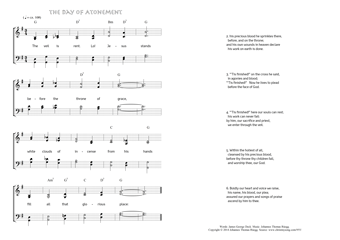 Hymn score of: The veil is rent. Lo! Jesus stands - The Day of Atonement (James George Deck/Johannes Thomas Rüegg)