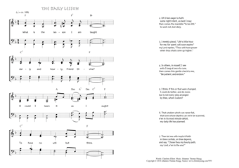 Hymn score of: What is the lesson I am taught - The Daily Lesson (Charlotte Elliott/Johannes Thomas Rüegg)