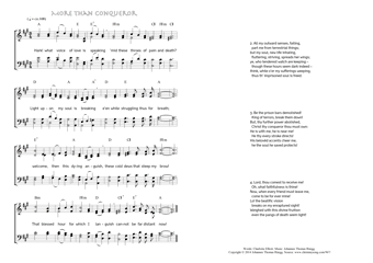 Hymn score of: Hark! what voice of love is speaking - More than Conqueror (Charlotte Elliott/Johannes Thomas Rüegg)