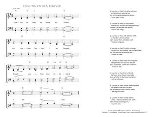Hymn score of: Leaning on thee, my Guide, my Friend - Leaning on her Beloved (Charlotte Elliott/Johannes Thomas Rüegg)