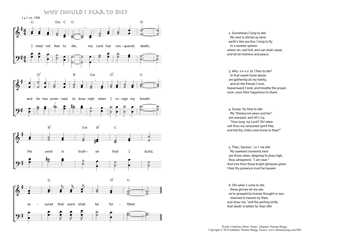Hymn score of: I need not fear to die - Why should I Fear to Die? (Charlotte Elliott/Johannes Thomas Rüegg)