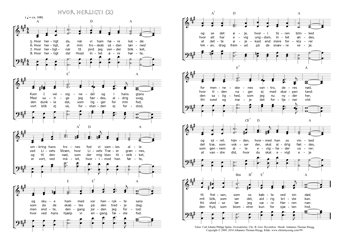 Part two of hymn score of: Hvor herligt, når den hårde strid får ende - Hvor herligt! (Carl Johann Philipp Spitta/Christian Benedictus Reventlow/Johannes Thomas Rüegg)