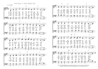 Part two of hymn score of: Hoe zal 't ons zijn, als we eindlijk, moê van 't dwalen - Hoe zal 't ons zijn! (Carl Johann Philipp Spitta/Albertine Kehrer/Johannes Thomas Rüegg)