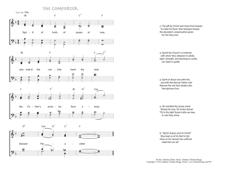 Hymn score of: Spirit of truth, of power, of love - The Comforter (Charlotte Elliott/Johannes Thomas Rüegg)