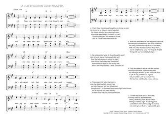 Hymn score of: O God, my God, these aching thoughts control - A Meditation and Prayer (Charlotte Elliott/Johannes Thomas Rüegg)