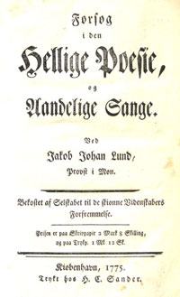 Title page of Lund, Hellige Poesie, 1775.